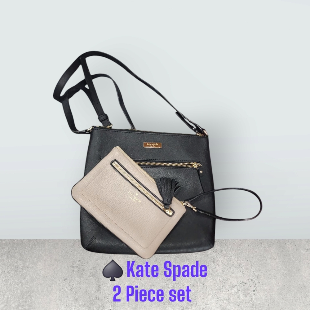 Kate Spade Black and Cream 2-Piece Bag Set